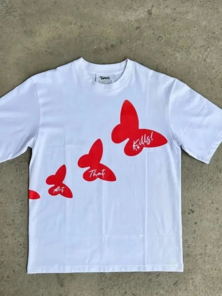 Vintage Hip-Hop Printed T-Shirt – Oversized Streetwear - Inarah's Fashion