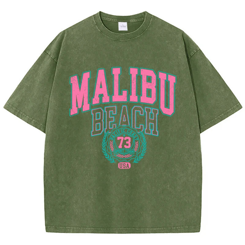 Malibu Washed Cotton T-Shirt – Oversized & Casual - Inarah's Fashion
