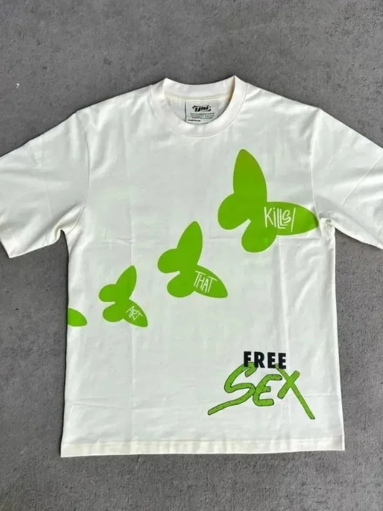 Vintage Hip-Hop Printed T-Shirt – Oversized Streetwear - Inarah's Fashion