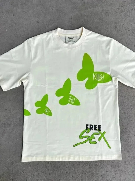 Vintage Hip-Hop Printed T-Shirt – Oversized Streetwear - Inarah's Fashion