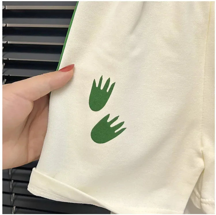 2025 Kids Striped Summer Set – Short Sleeve Top & Shorts (2-Piece) - Inarah Trade Ltd