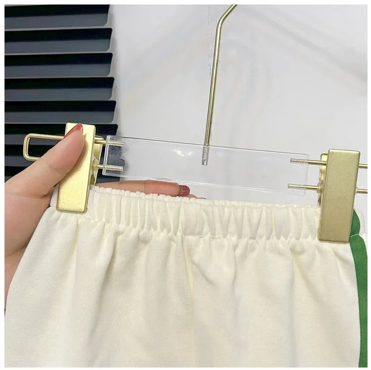 2025 Kids Striped Summer Set – Short Sleeve Top & Shorts (2-Piece) - Inarah Trade Ltd