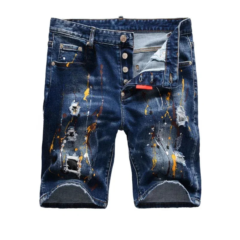 Men’s High Street Ripped Denim Shorts. - Inarah Trade Ltd