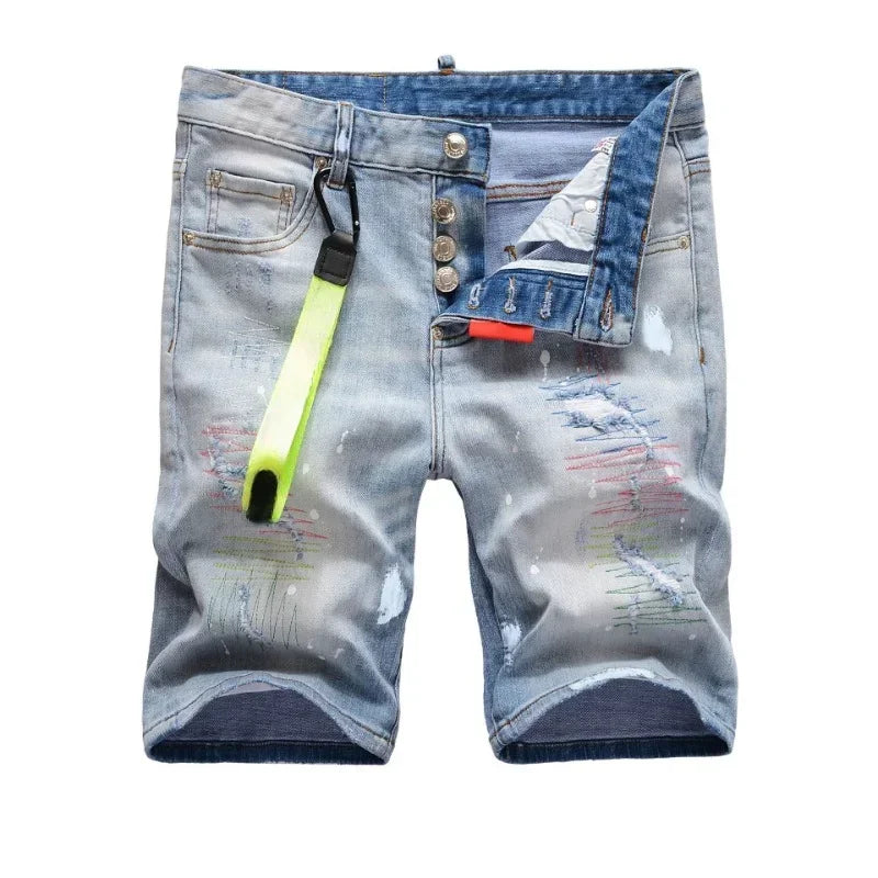 Men’s High Street Ripped Denim Shorts. - Inarah Trade Ltd