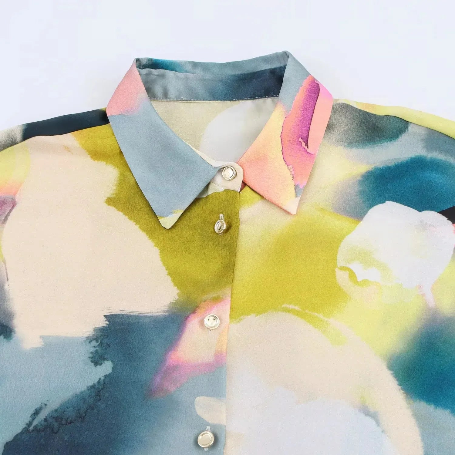 Women’s Floral Print Shirt – Elegant Long Sleeve Button-Up Blouse - Inarah Trade Ltd