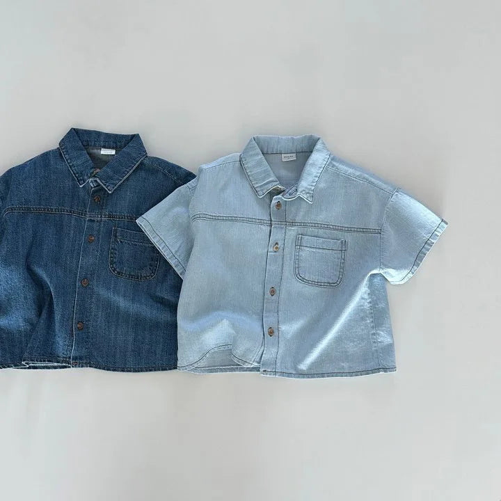 Kids’ Summer Denim Set – Short Sleeve Top & Shorts - Inarah Trade Ltd