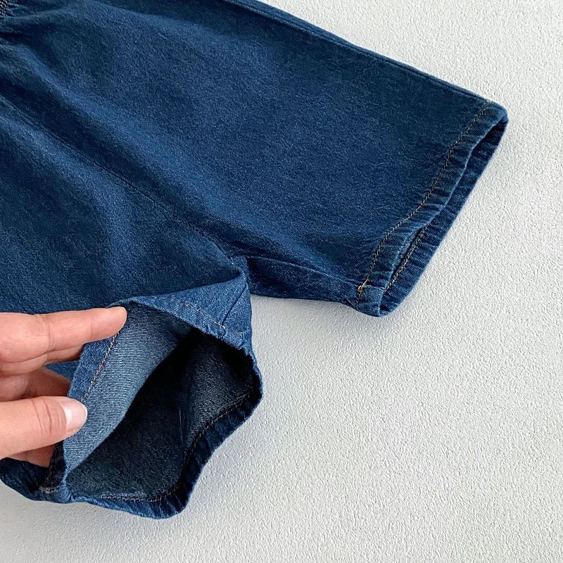 Kids’ Summer Denim Set – Short Sleeve Top & Shorts - Inarah Trade Ltd