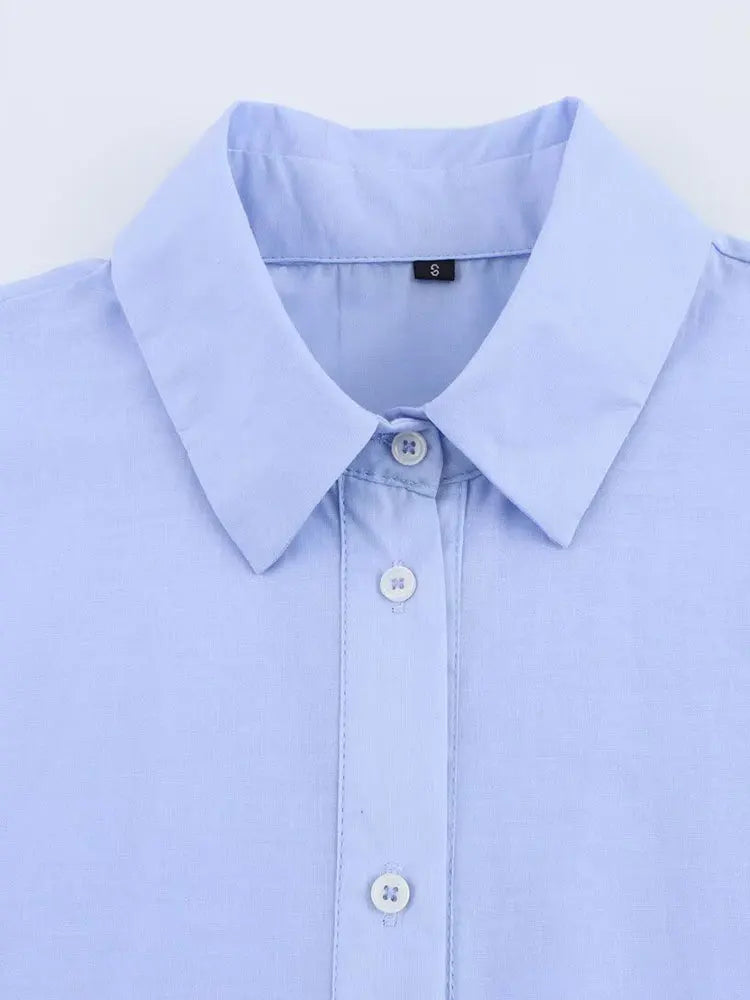 TRAF 2025 Embroidered Hollow Shirt – Women’s Spring Top - Inarah Trade Ltd