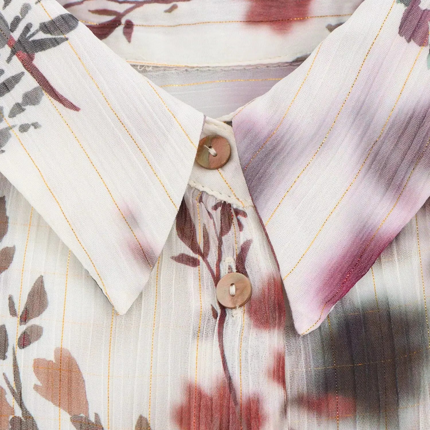 Women’s Vintage Floral Print Blouse – Flare Sleeve Summer Shirt - Inarah Trade Ltd