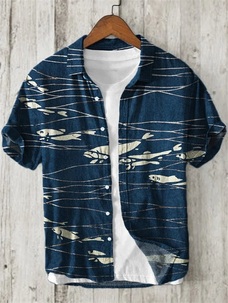Men’s 3D Print Linen Shirt – 2025 Premium Casual Hawaiian Style - Inarah Trade Ltd