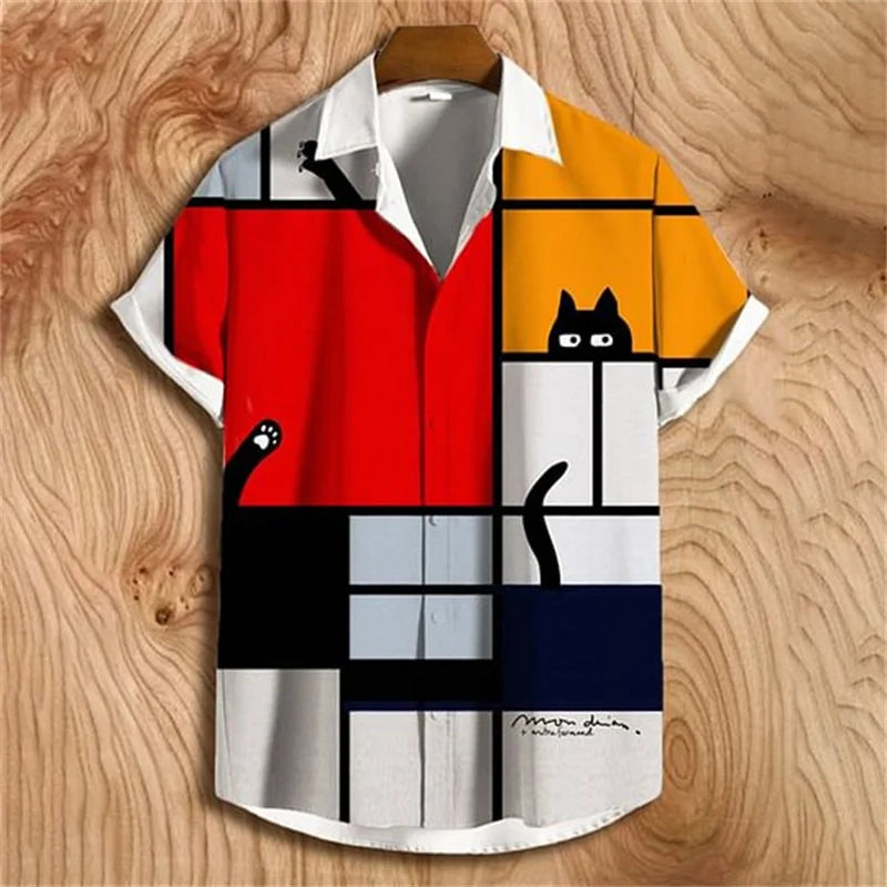 Men’s 3D Print Linen Shirt – 2025 Premium Casual Hawaiian Style - Inarah Trade Ltd