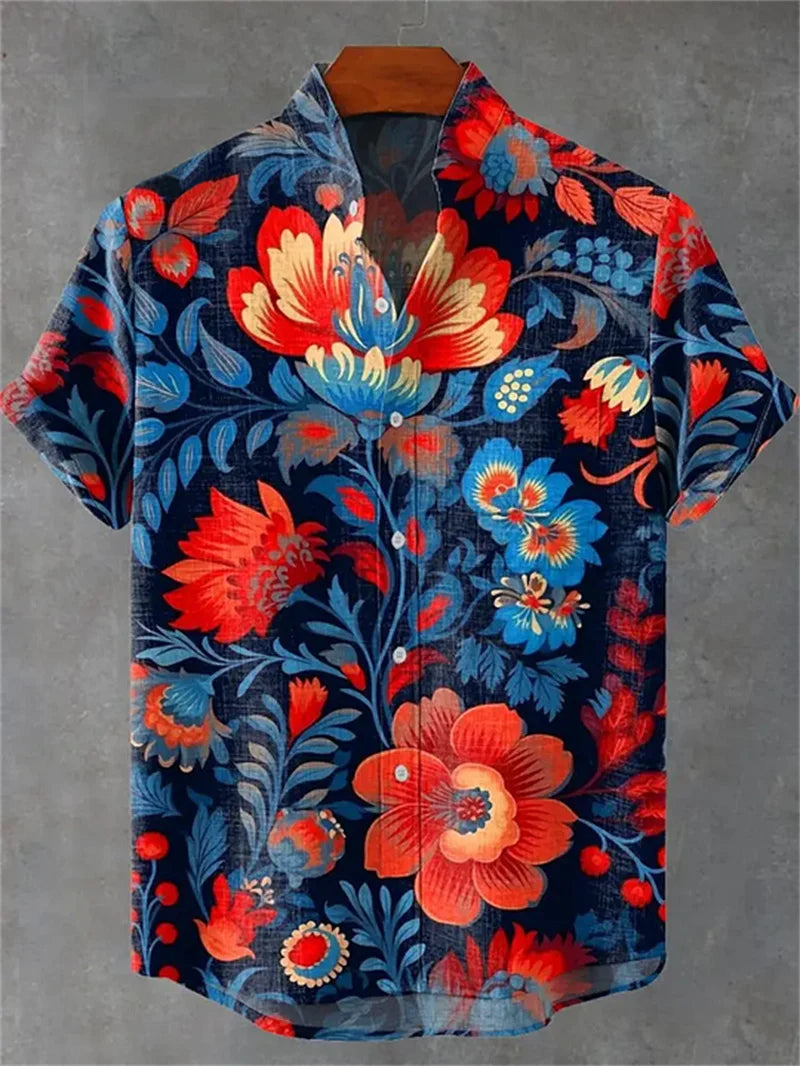 Men’s 3D Print Linen Shirt – 2025 Premium Casual Hawaiian Style - Inarah Trade Ltd