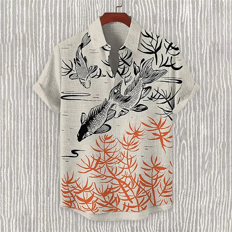 Men’s 3D Print Linen Shirt – 2025 Premium Casual Hawaiian Style - Inarah Trade Ltd