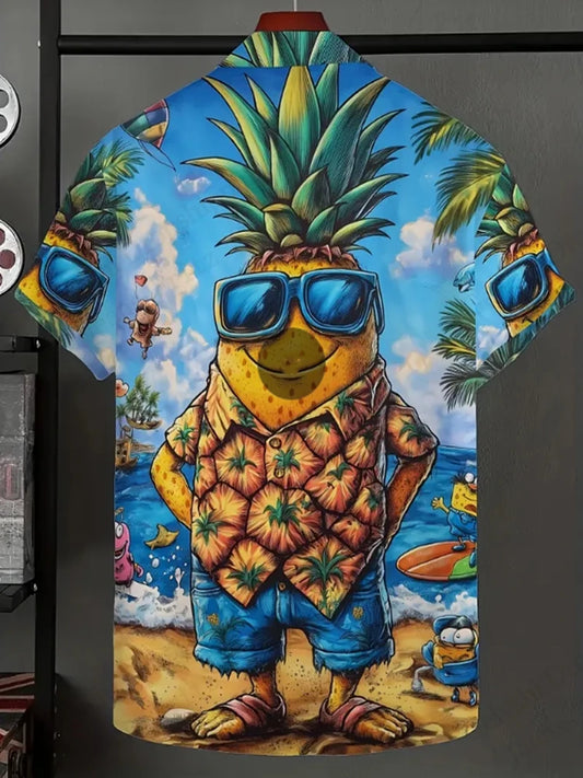 3D Pineapple Print Hawaiian Shirt – Unisex Summer Beach Style - Inarah Trade Ltd