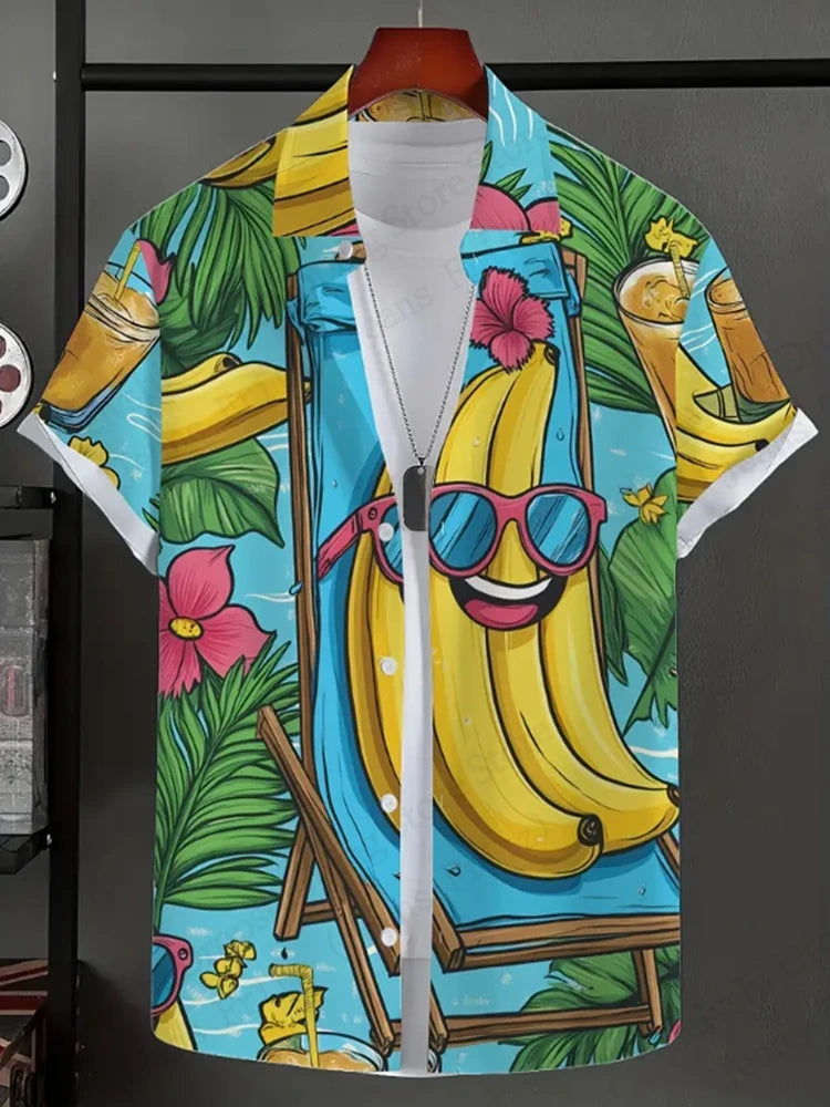 3D Pineapple Print Hawaiian Shirt – Unisex Summer Beach Style - Inarah Trade Ltd