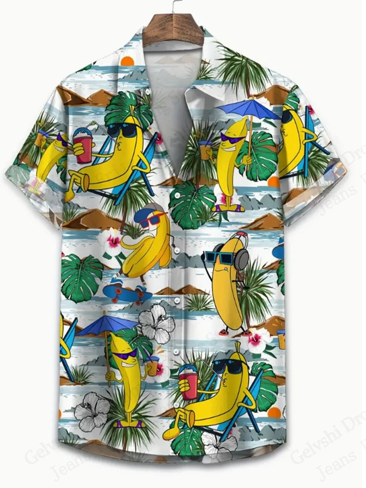 3D Pineapple Print Hawaiian Shirt – Unisex Summer Beach Style - Inarah Trade Ltd