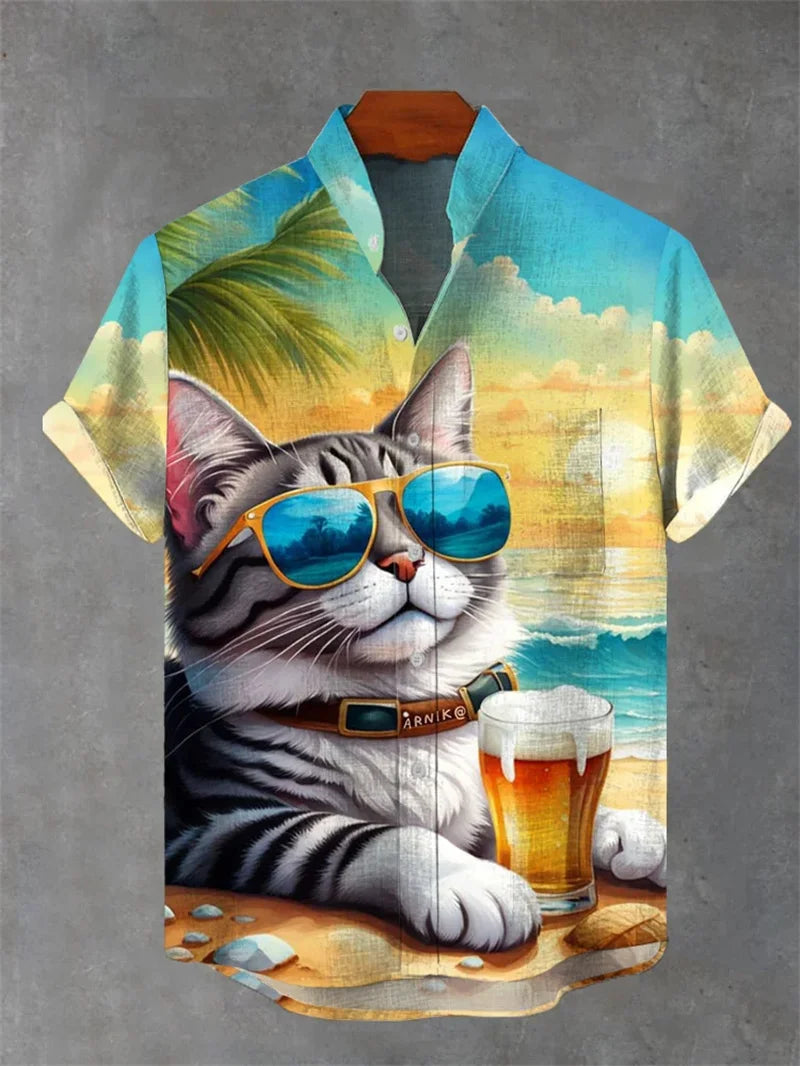 Men’s Oversized Linen Short Sleeve Shirt – Summer Casual Top. - Inarah Trade Ltd