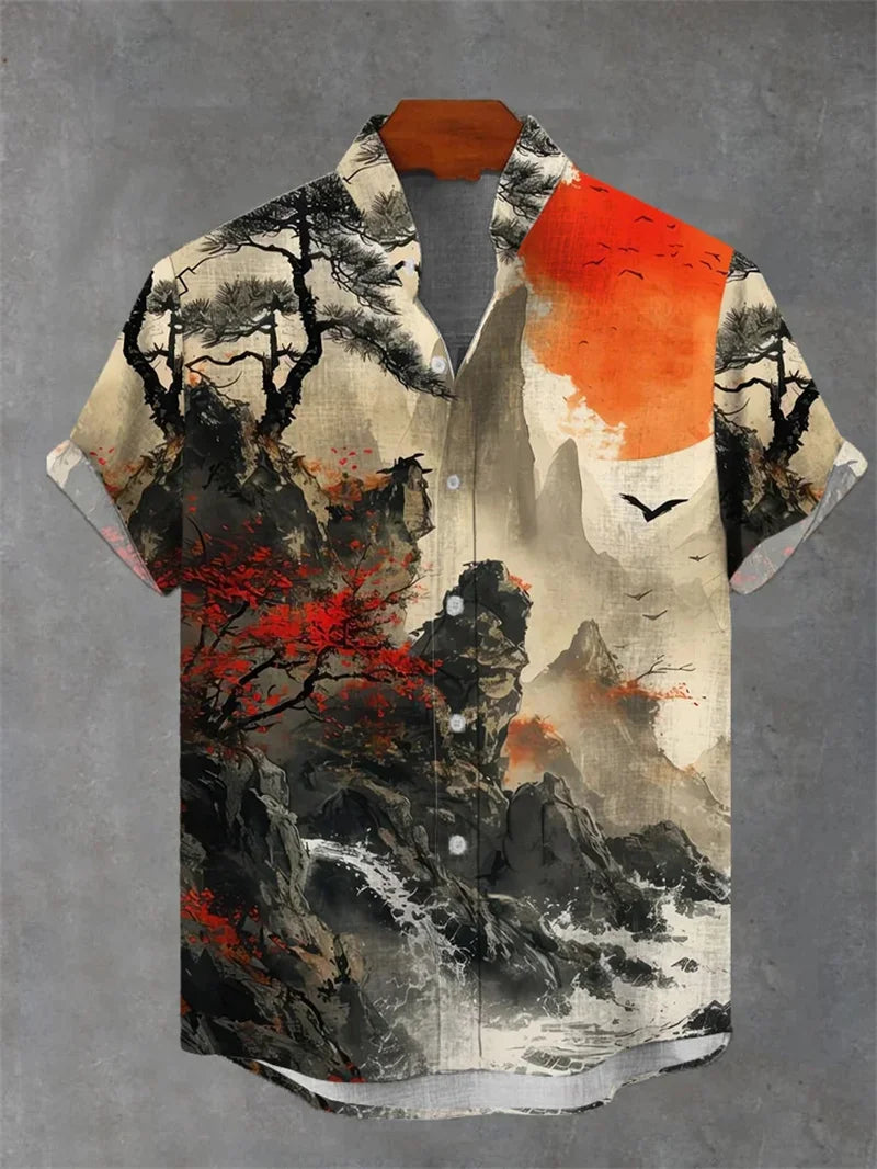 Men’s Oversized Linen Short Sleeve Shirt – Summer Casual Top. - Inarah Trade Ltd