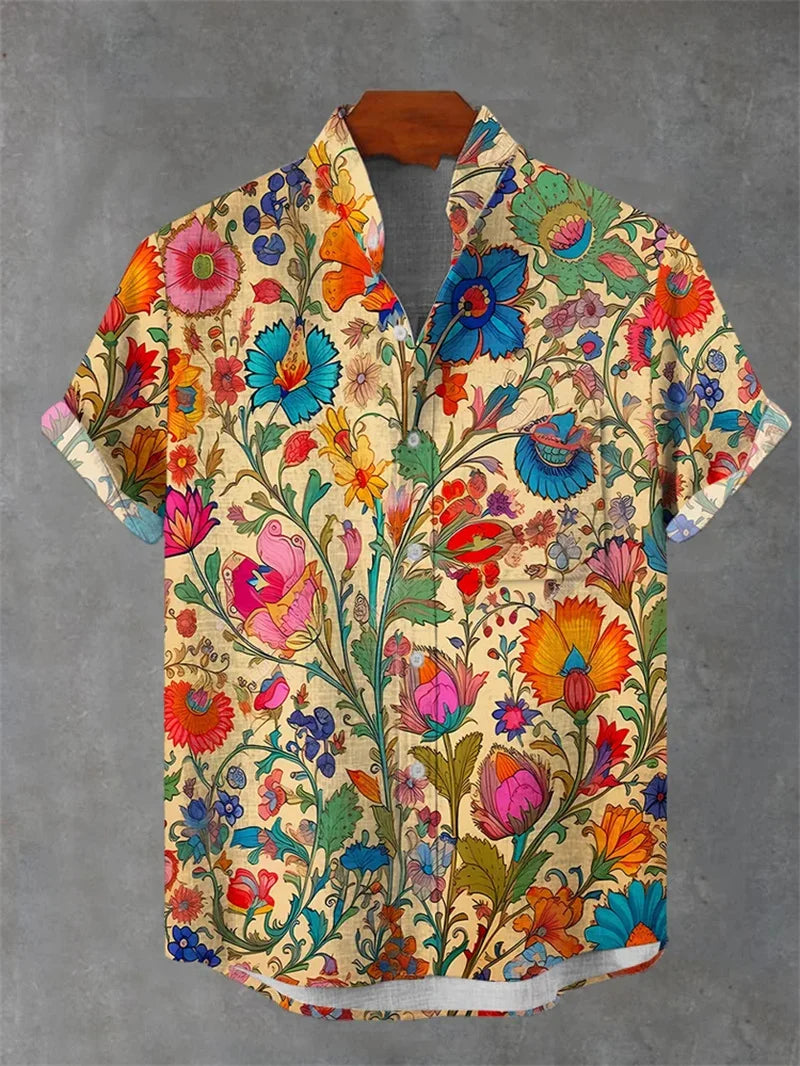 Men’s Oversized Linen Short Sleeve Shirt – Summer Casual Top. - Inarah Trade Ltd