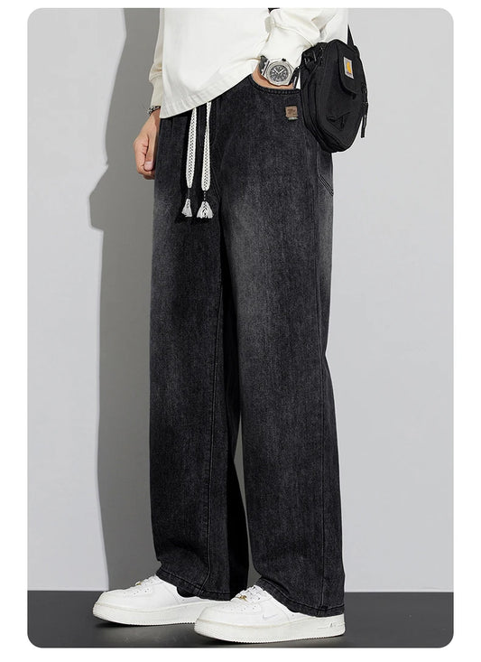 Men’s Straight Leg Drawstring Jeans – Casual Lightweight Fit - Inarah Trade Ltd