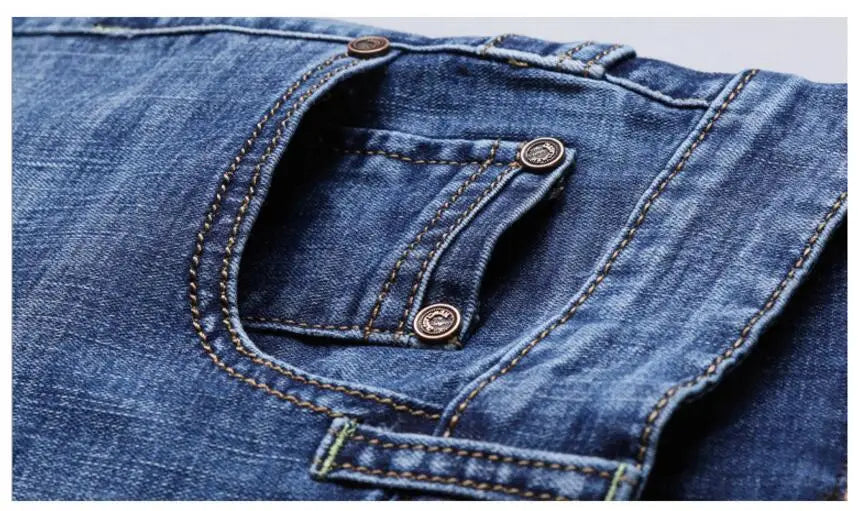 Men’s Summer Thin Cotton Denim Shorts – Solid Straight Fit - Inarah Trade Ltd