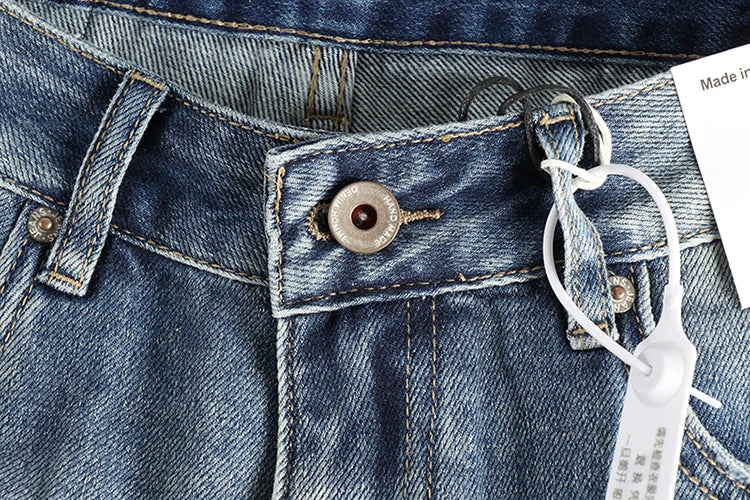 Retro American Style Men’s Washed Straight Jeans - Inarah Trade Ltd