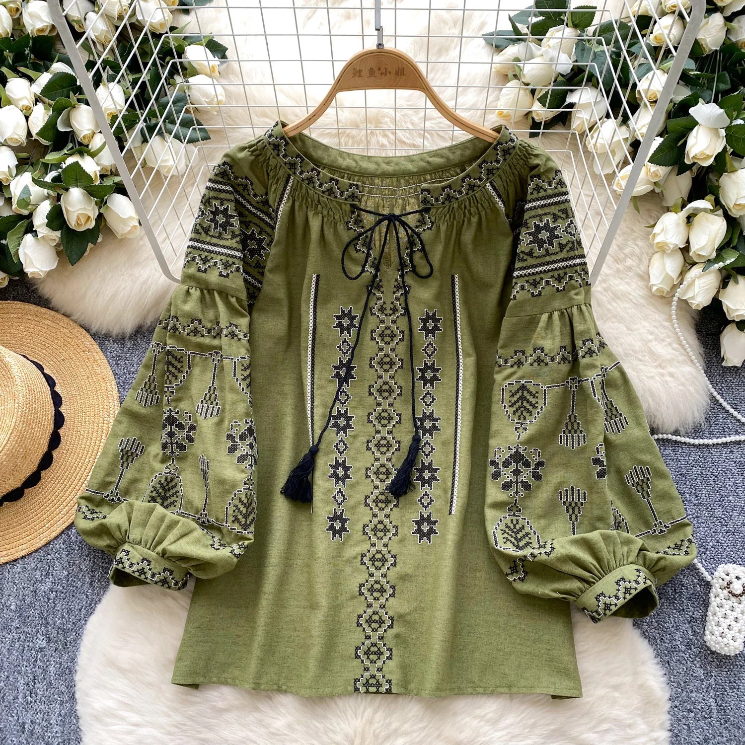 Gothic Lace-Up Long Sleeve T-Shirt – Women’s Embroidered Slim Fit Top - Inarah Trade Ltd