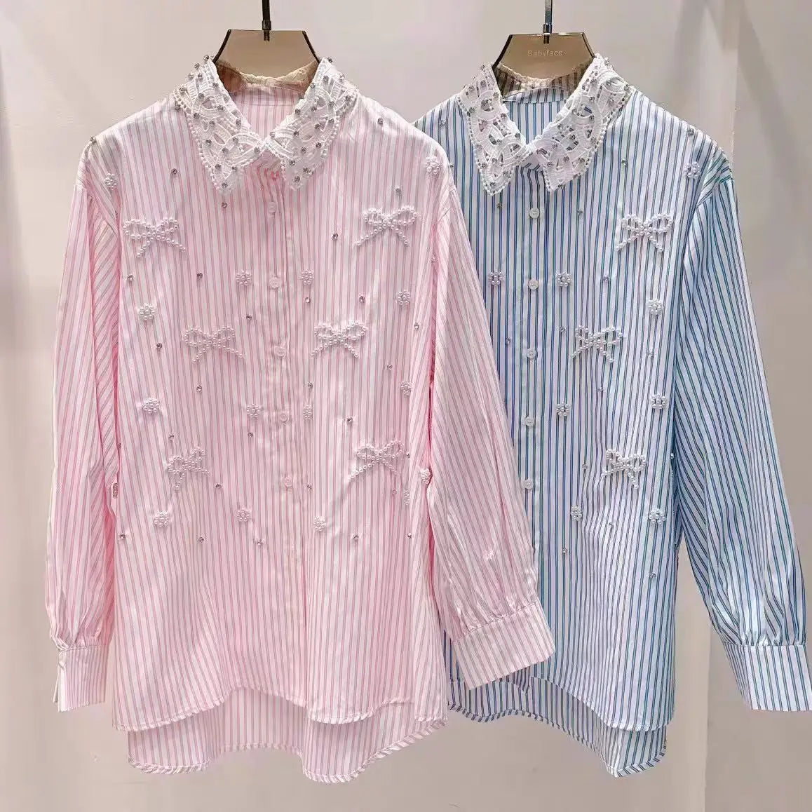 High-End Embroidered Flare Shirt – Women’s Loose Fit Chic Blouse - Inarah Trade Ltd