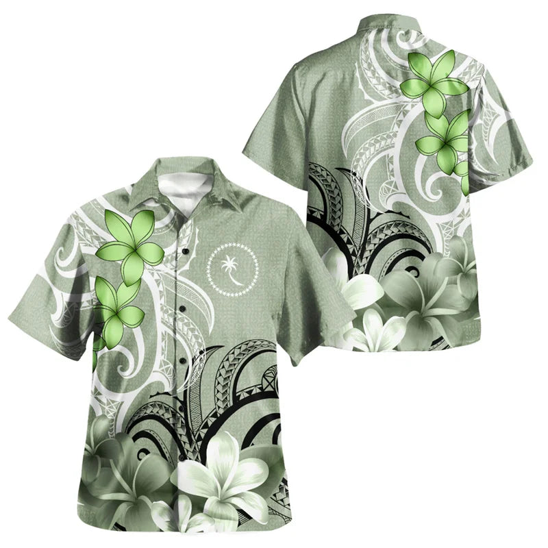 Men’s Harajuku Summer 3D Chuuk State Flag Graphic Shirt - Inarah Trade Ltd