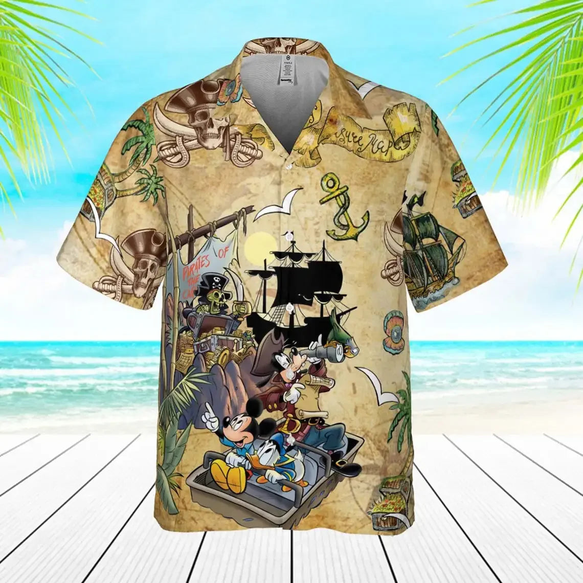 Retro Pirate Mickey & Friends Hawaiian Shirt – Vintage Disney Style - Inarah Trade Ltd