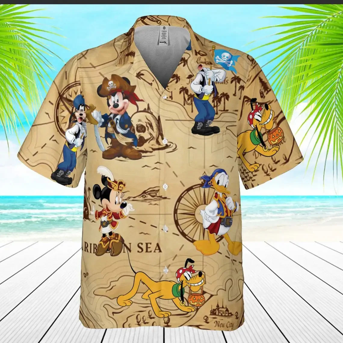 Retro Pirate Mickey & Friends Hawaiian Shirt – Vintage Disney Style - Inarah Trade Ltd