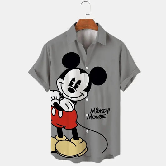 Miniso 3D Disney Print Oversized Men’s Shirt – Summer Vintage Style - Inarah Trade Ltd