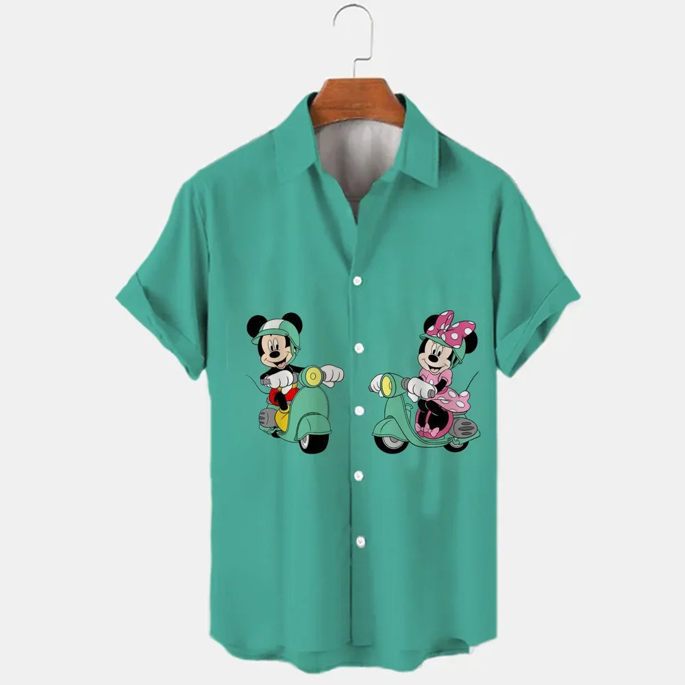 Miniso 3D Disney Print Oversized Men’s Shirt – Summer Vintage Style - Inarah Trade Ltd