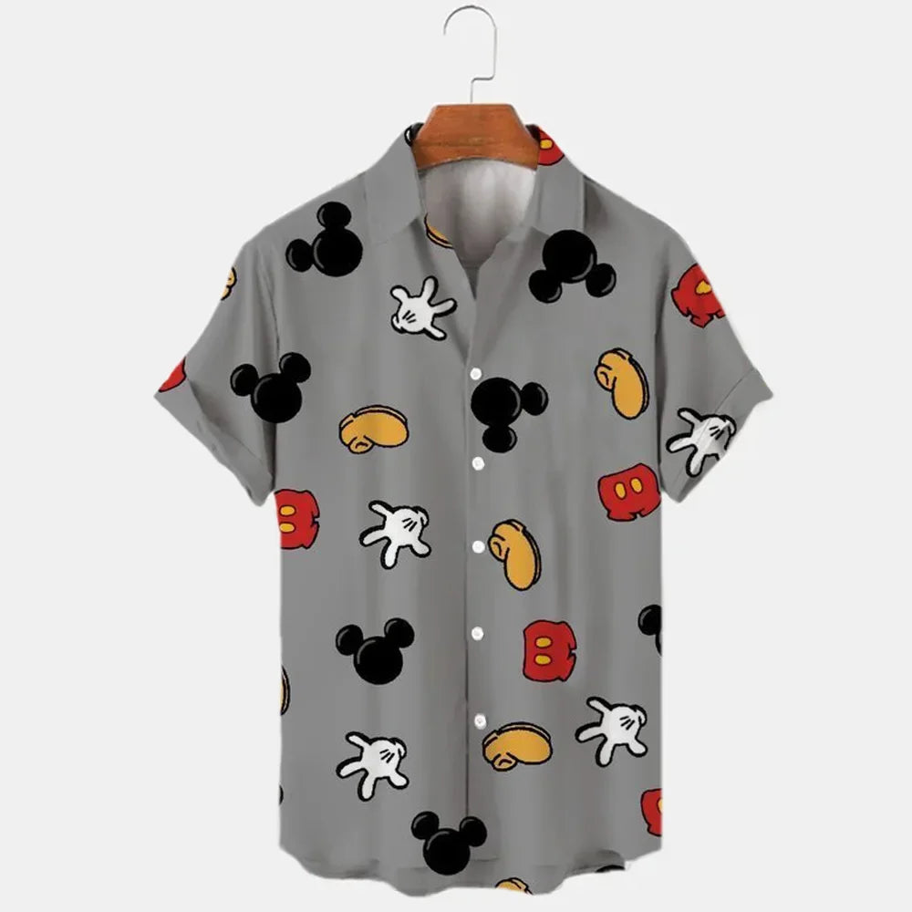 Miniso 3D Disney Print Oversized Men’s Shirt – Summer Vintage Style - Inarah Trade Ltd