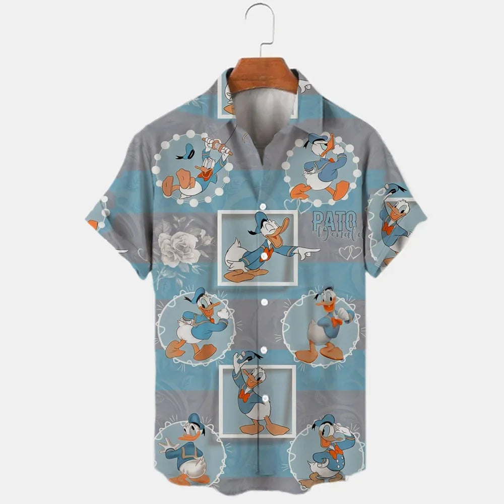 Miniso 3D Disney Print Oversized Men’s Shirt – Summer Vintage Style - Inarah Trade Ltd