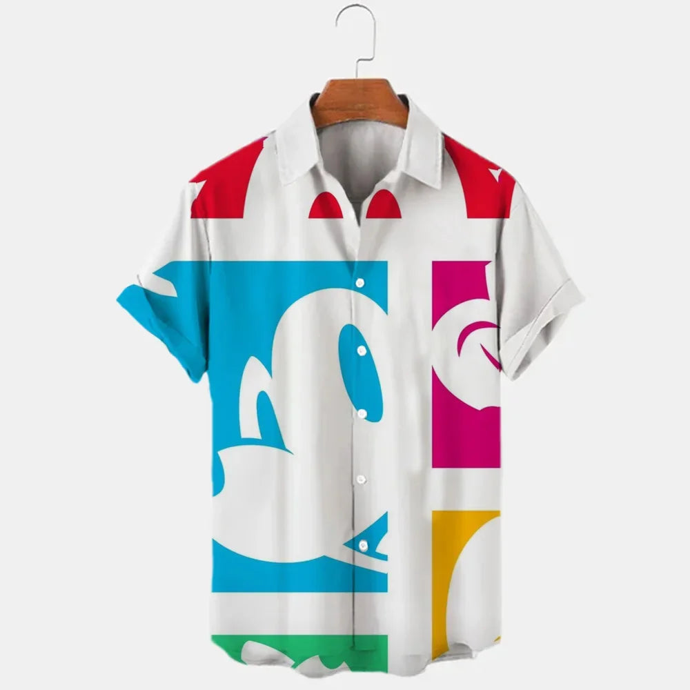 Miniso 3D Disney Print Oversized Men’s Shirt – Summer Vintage Style - Inarah Trade Ltd