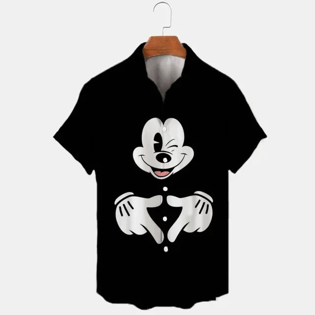 Miniso 3D Disney Print Oversized Men’s Shirt – Summer Vintage Style - Inarah Trade Ltd