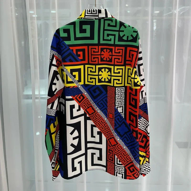 Men’s Royal Luxury Floral Print Shirt – Fitted Party Style. - Inarah Trade Ltd