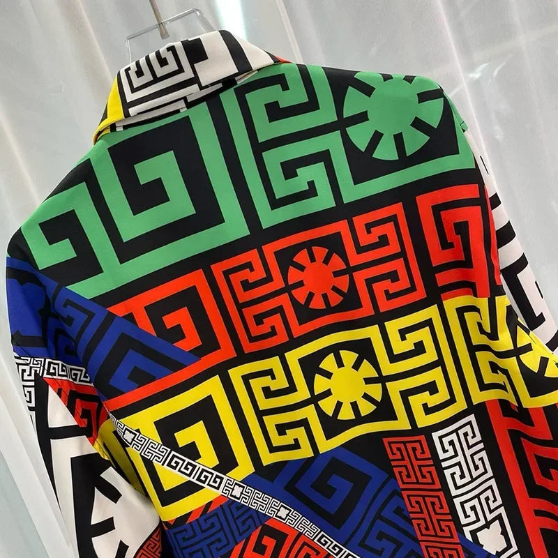 Men’s Royal Luxury Floral Print Shirt – Fitted Party Style. - Inarah Trade Ltd