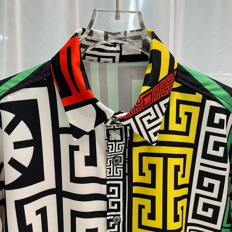 Men’s Royal Luxury Floral Print Shirt – Fitted Party Style. - Inarah Trade Ltd