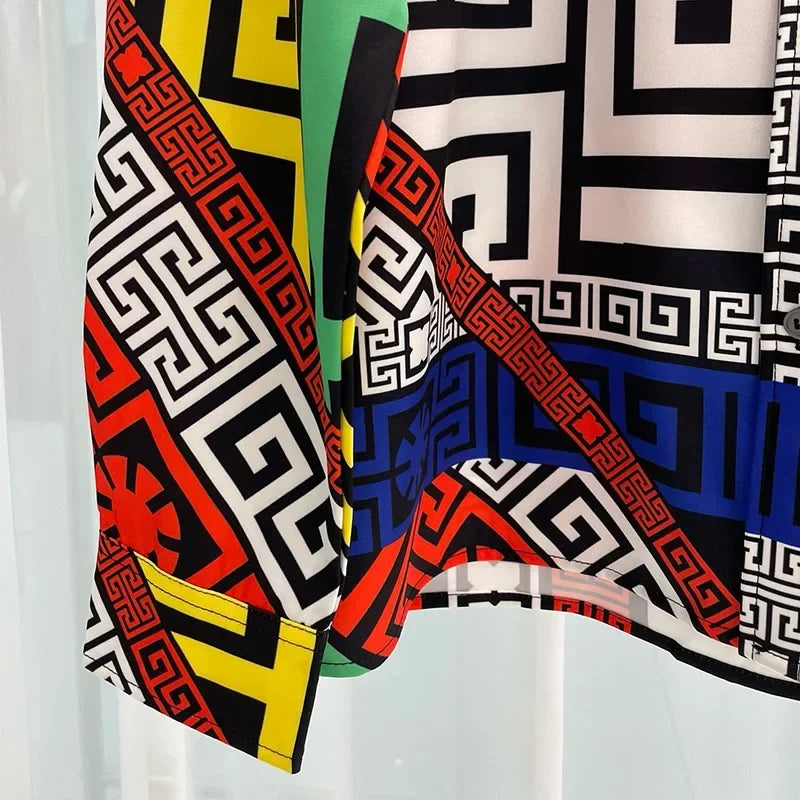 Men’s Royal Luxury Floral Print Shirt – Fitted Party Style. - Inarah Trade Ltd