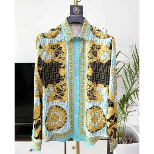 Men’s Digital Print Long Sleeve Shirt – Spring/Autumn Fashion - Inarah Trade Ltd
