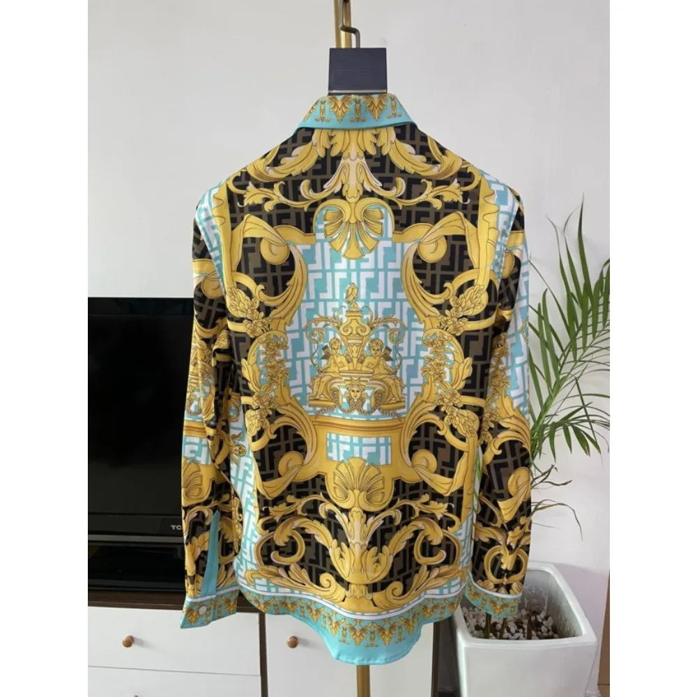 Men’s Digital Print Long Sleeve Shirt – Spring/Autumn Fashion - Inarah Trade Ltd