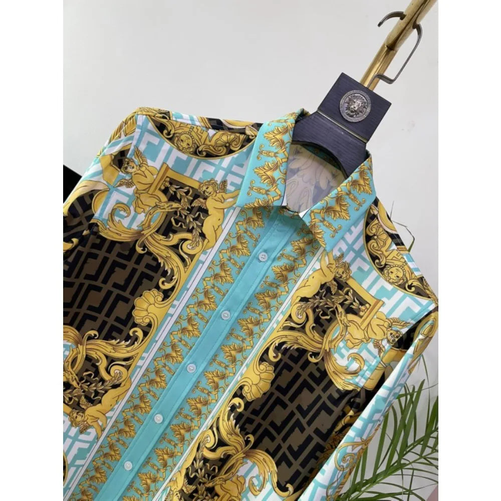 Men’s Digital Print Long Sleeve Shirt – Spring/Autumn Fashion - Inarah Trade Ltd