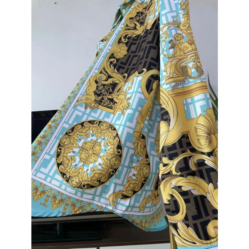 Men’s Digital Print Long Sleeve Shirt – Spring/Autumn Fashion - Inarah Trade Ltd