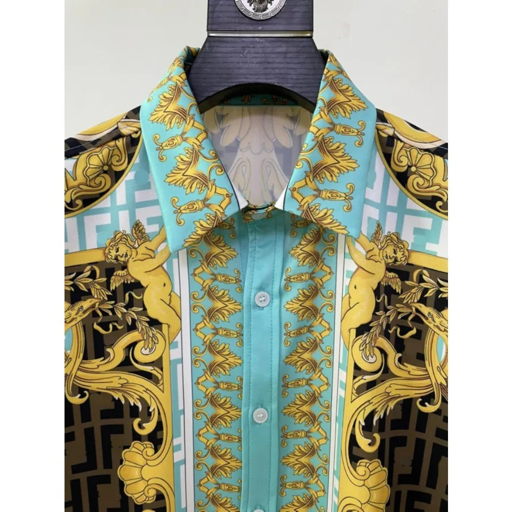 Men’s Digital Print Long Sleeve Shirt – Spring/Autumn Fashion - Inarah Trade Ltd