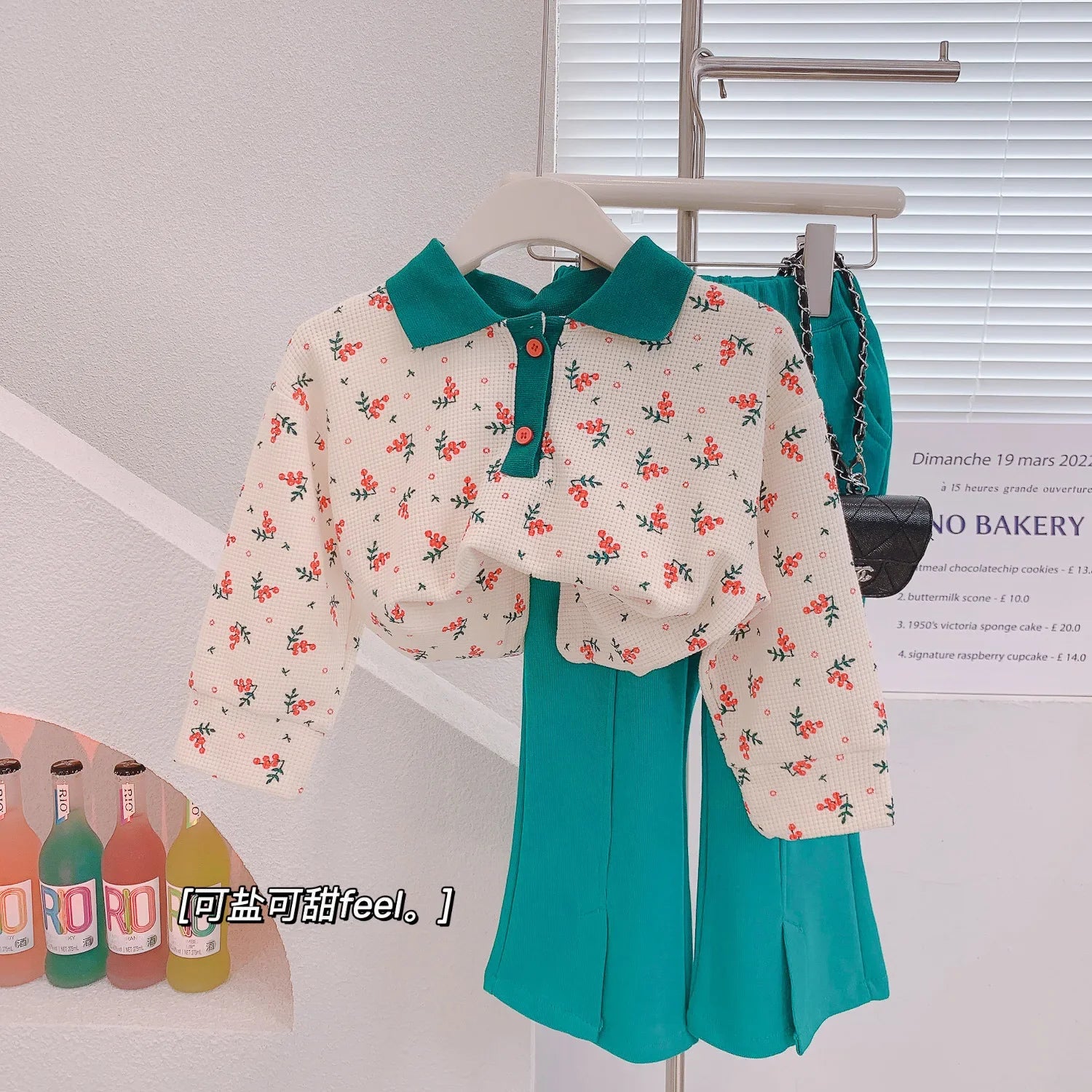 Girls 2-Piece Clothes Set – Long Sleeve Shirt & Jeans (Autumn/Spring) - Inarah Trade Ltd