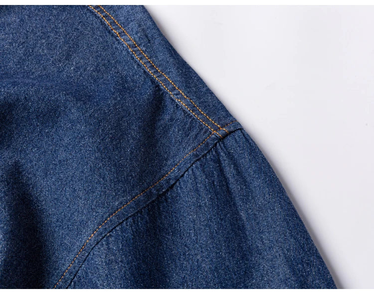 Men’s 100% Cotton Western Denim Shirt – Long Sleeve Workwear - Inarah Trade Ltd