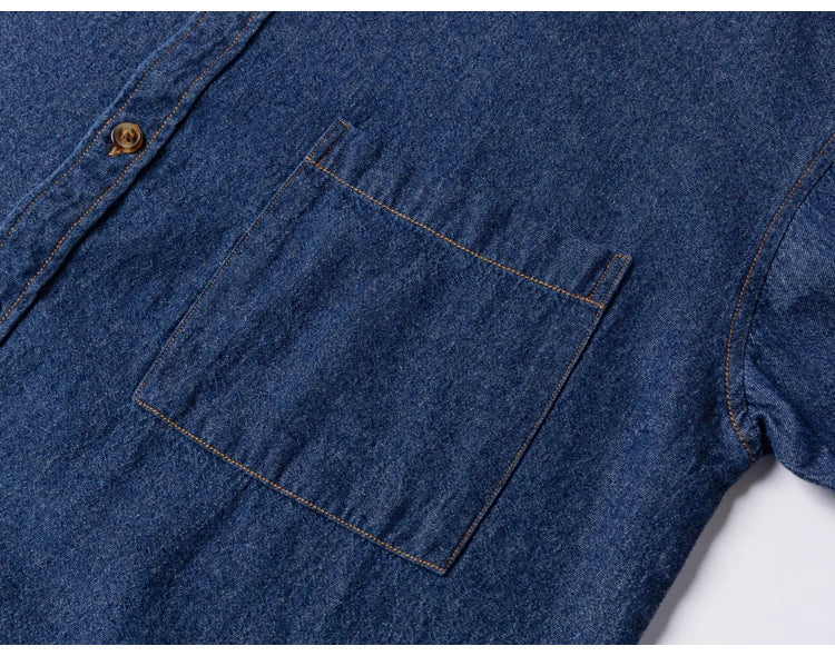 Men’s 100% Cotton Western Denim Shirt – Long Sleeve Workwear - Inarah Trade Ltd