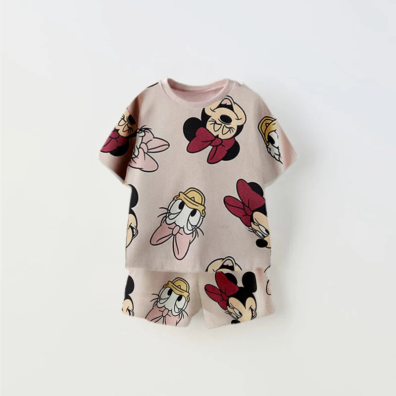Kids Cartoon T-Shirt & Shorts Set – Donald Duck Print (2-Piece) - Inarah Trade Ltd